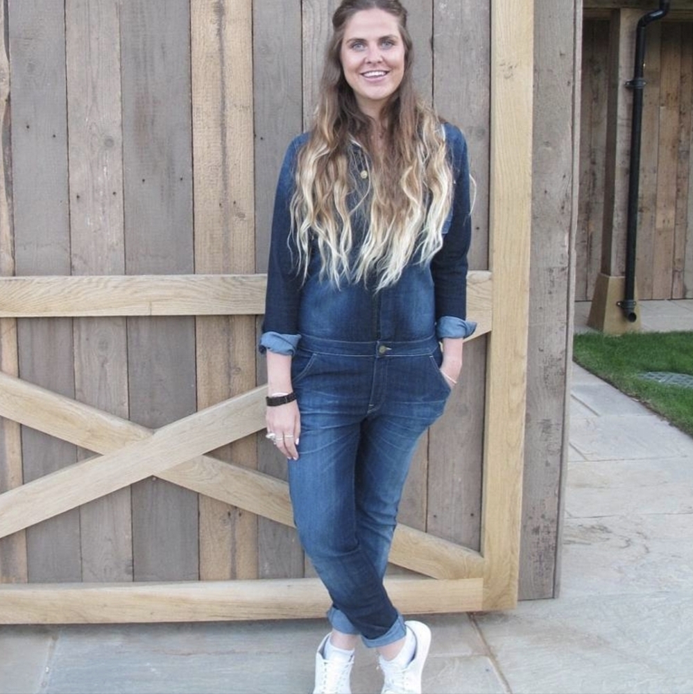 Lee medium wash denim jumpsuit